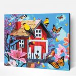 Madár etető számfestő