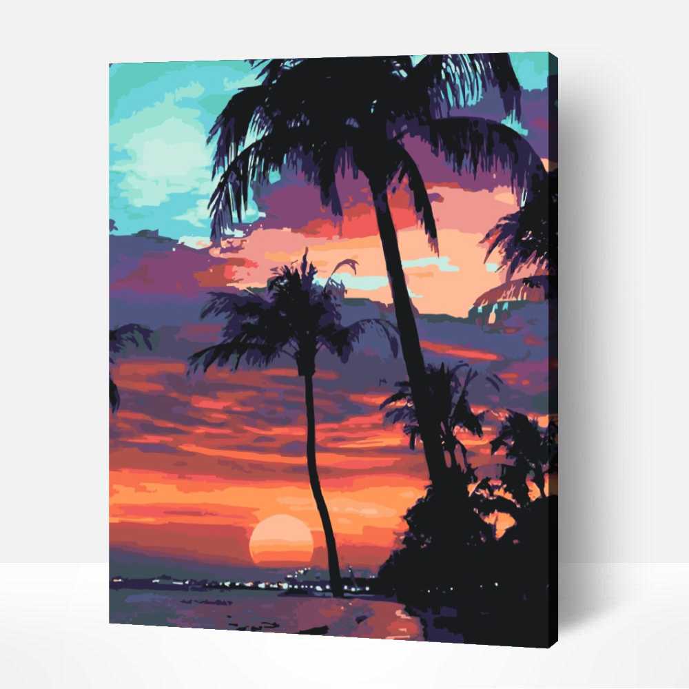 Pálmafák 1 Pálmafák éjjel kifestő