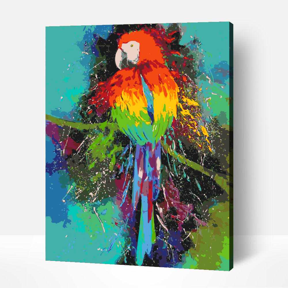 festede szines papagaj szamfesto Színes papagáj állatos számfestő